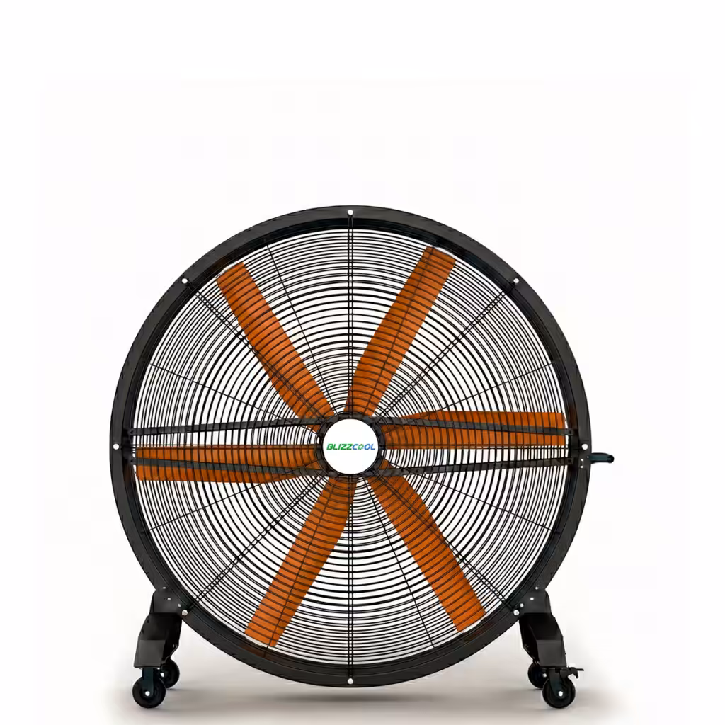 Ventilador móvil industrial Blizzcool GD120 Ø1200 con hélices naranjas